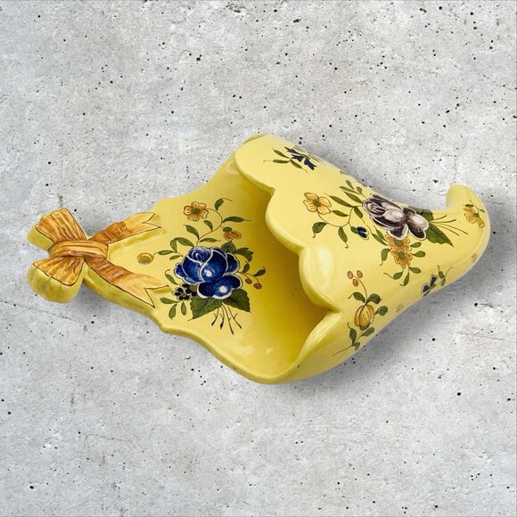 Wall Pocket Vase Hand Painted France Vintage 12.5in - Picture 5 of 9